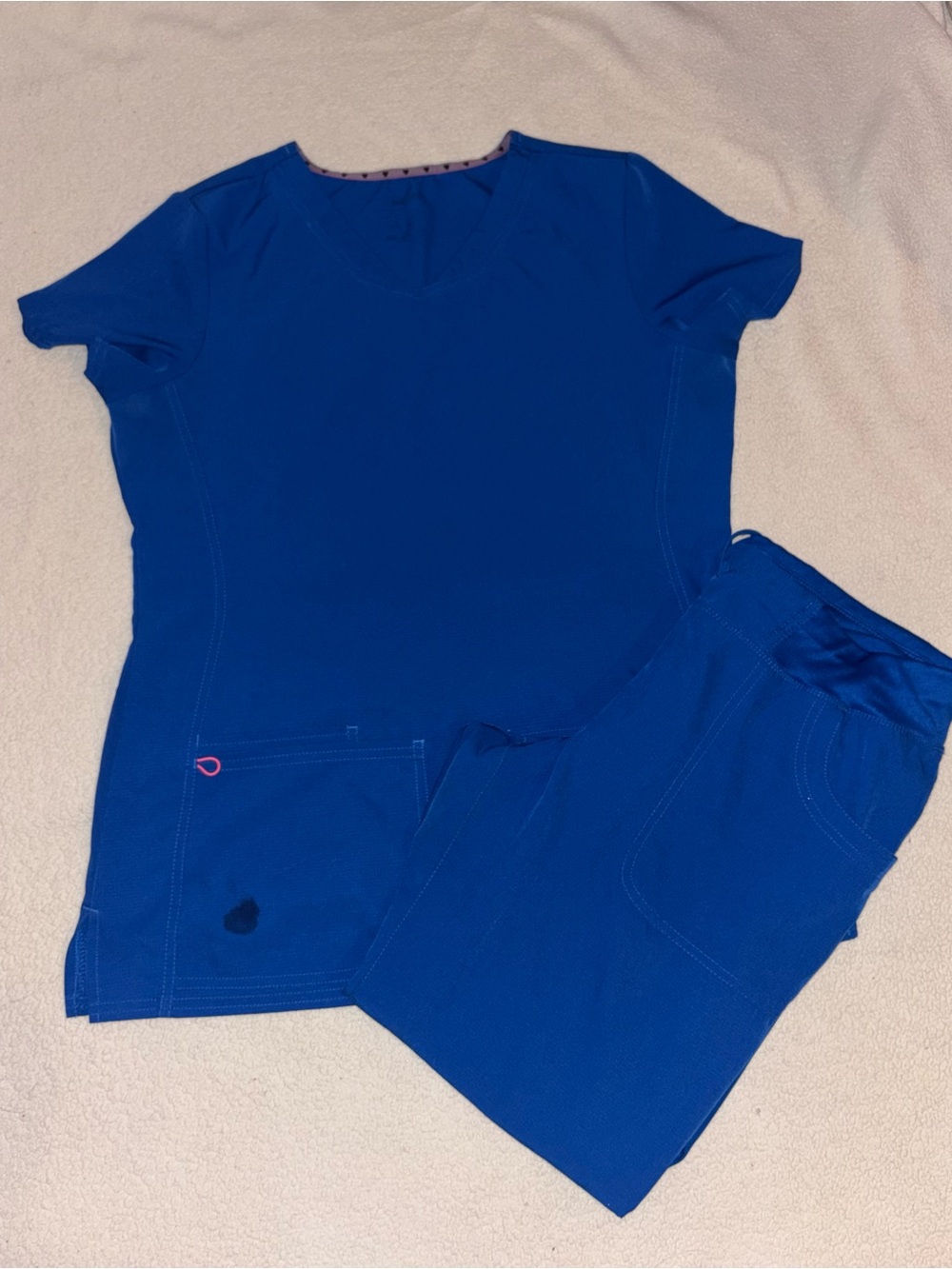 HeartSoul Women's Royal Blue Scrub Top and Jogger Pants